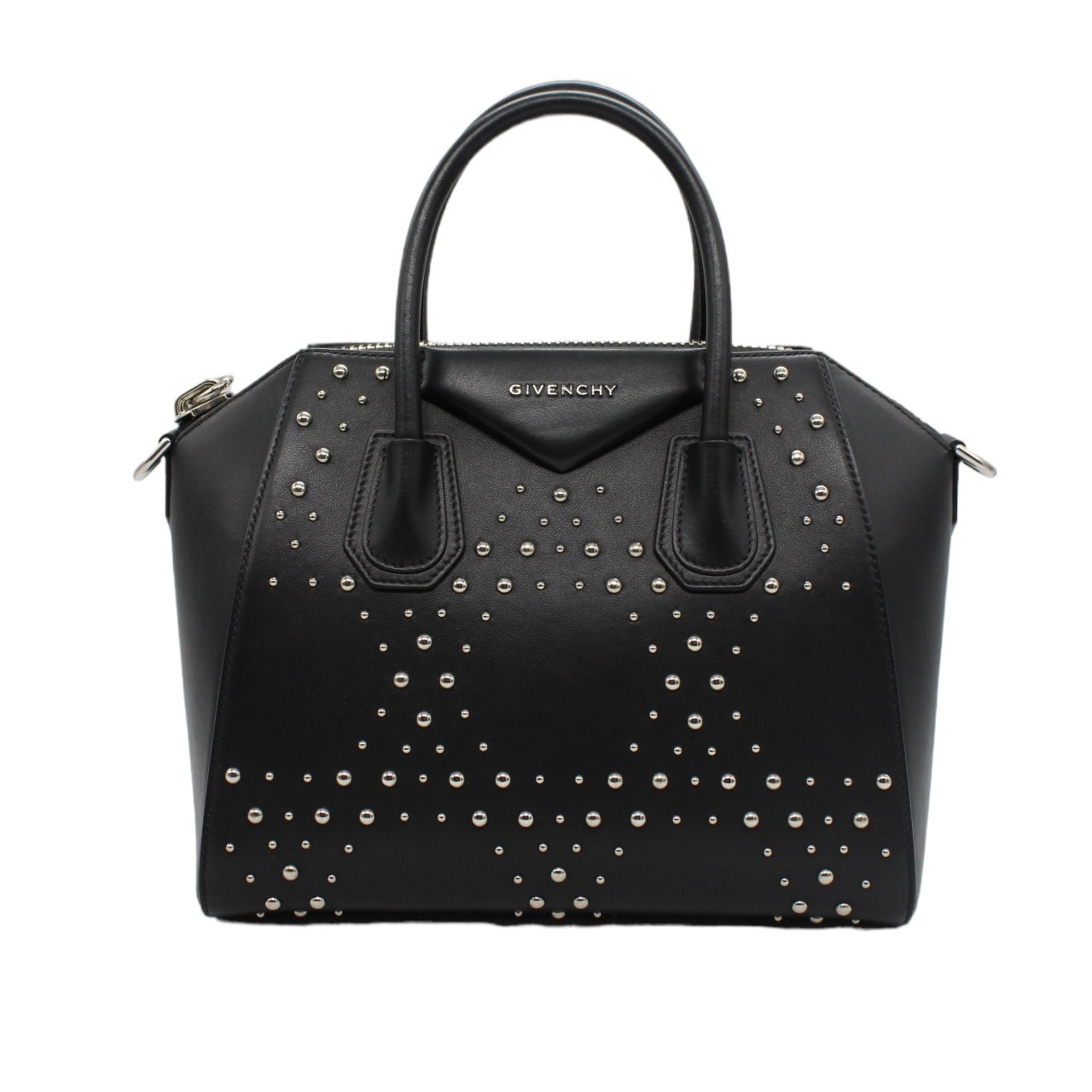 Borsa Givenghy Antigona in pelle liscia nera con borchie thumb