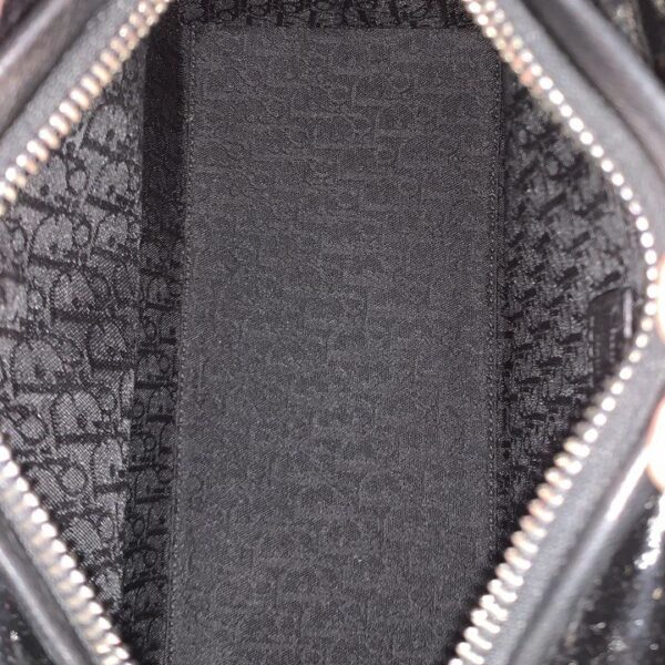 Borsa Media Lady Dior in pelle verniciata nera