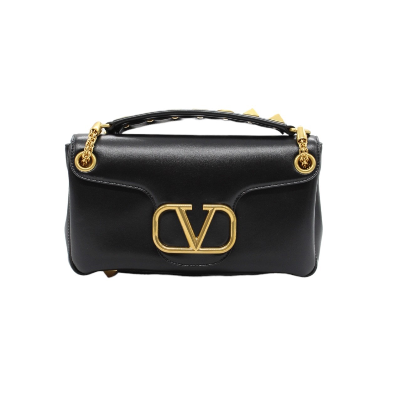 Borsa Valentino stud sign in nappa nera thumb