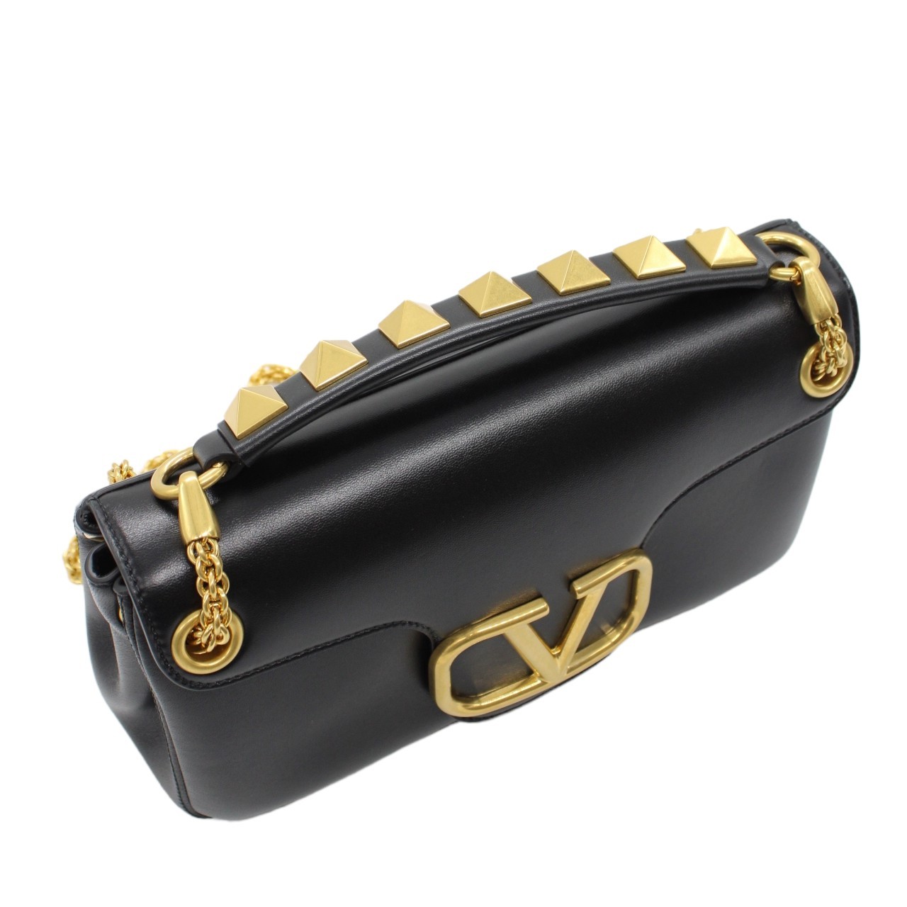 Borsa Valentino stud sign in nappa nera thumb