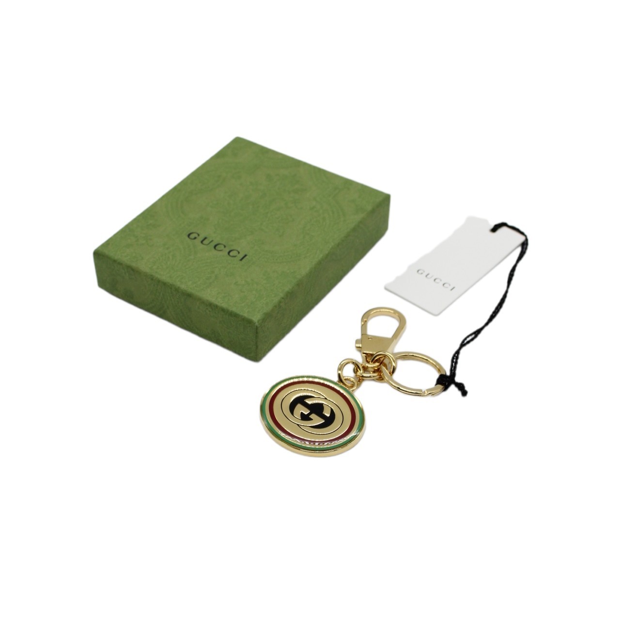 Portachiavi Gucci in smalto con incrocio GG thumb