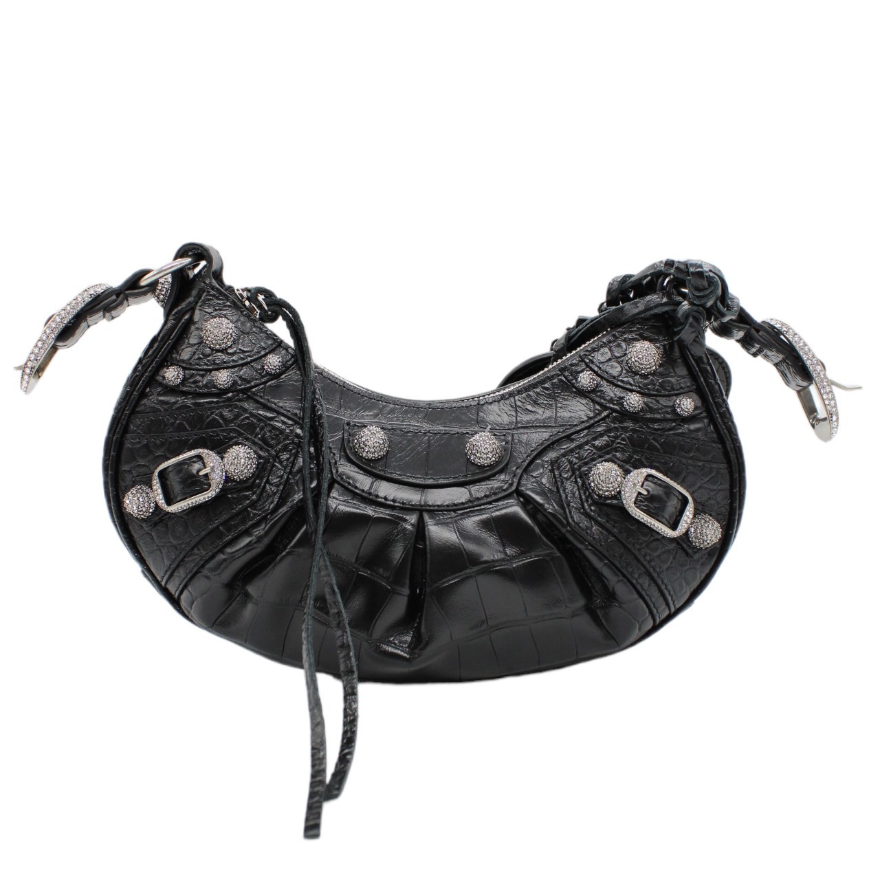 Borsa Balenciaga Cagole xs stampa cocco e strass thumb