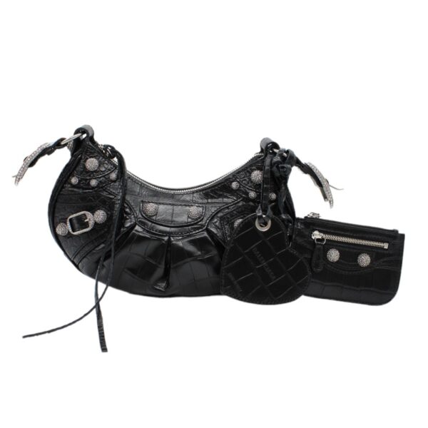 Borsa Balenciaga Cagole xs stampa cocco e strass