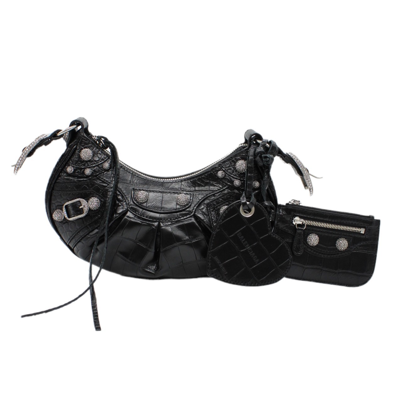 Borsa Balenciaga Cagole xs stampa cocco e strass thumb