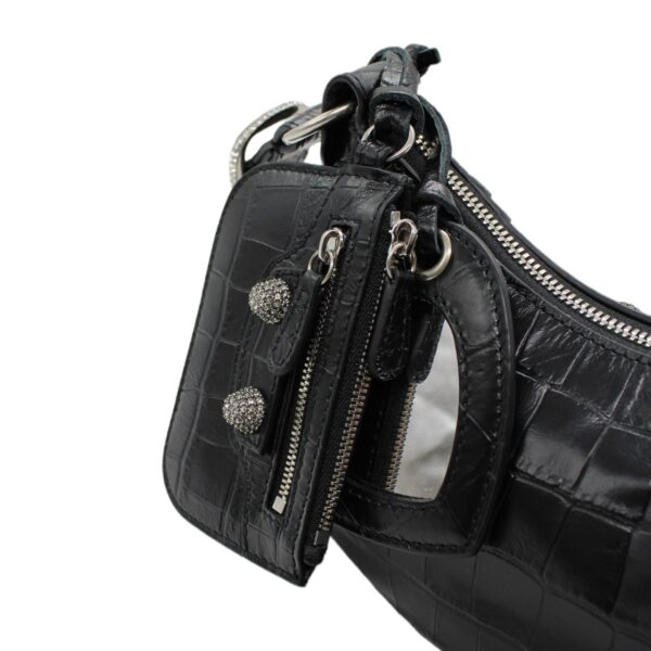 Borsa Balenciaga Cagole xs stampa cocco e strass