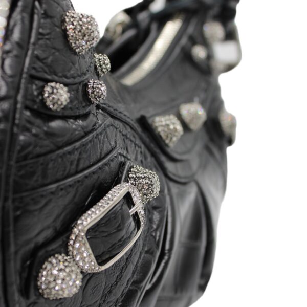 Borsa Balenciaga Cagole xs stampa cocco e strass