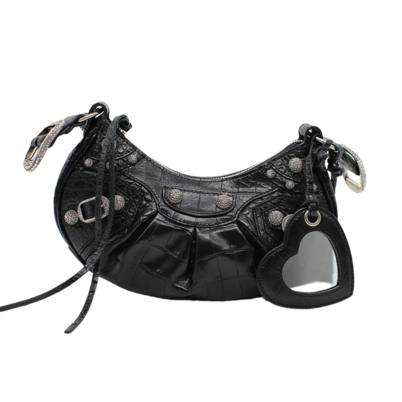 Borsa Balenciaga Cagole xs stampa cocco e strass thumb
