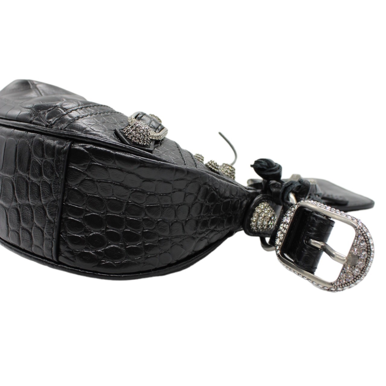 Borsa Balenciaga Cagole xs stampa cocco e strass thumb