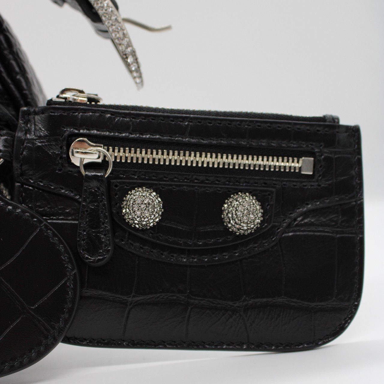 Borsa Balenciaga Cagole xs stampa cocco e strass thumb