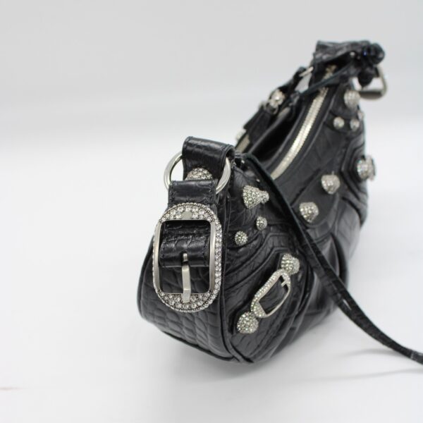 Borsa Balenciaga Cagole xs stampa cocco e strass