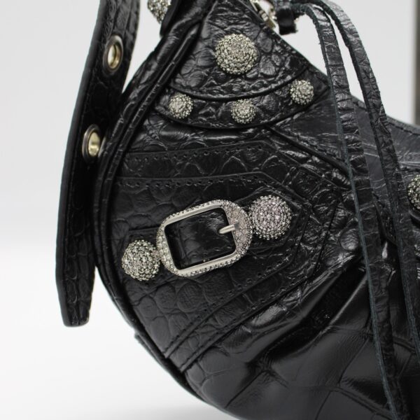 Borsa Balenciaga Cagole xs stampa cocco e strass