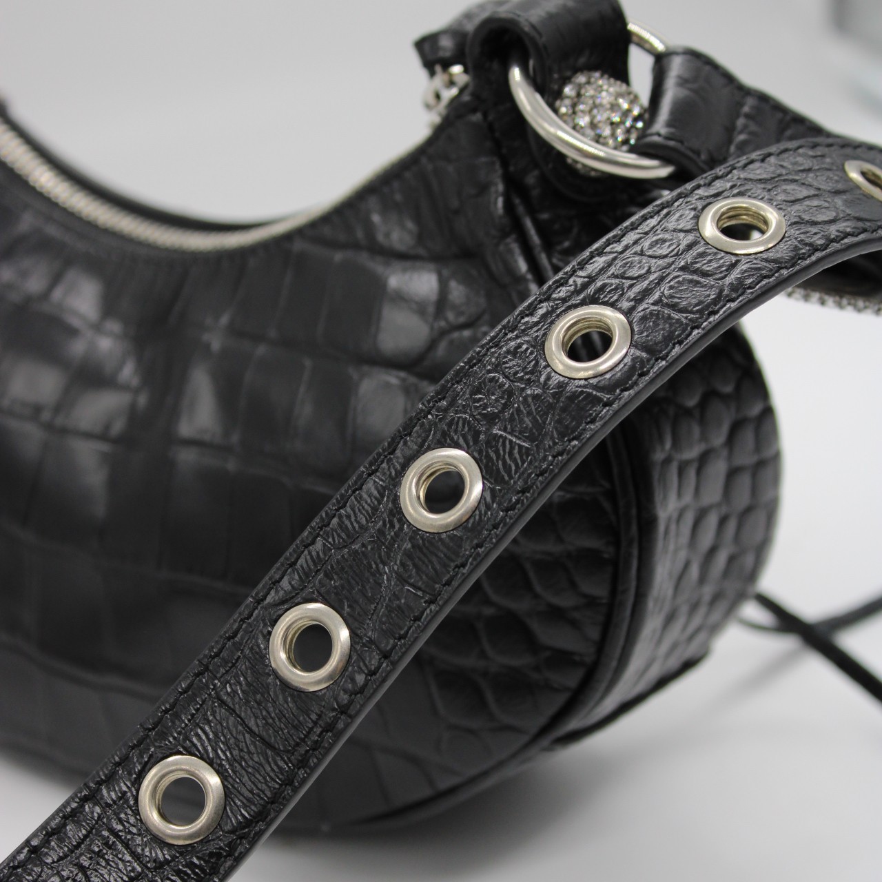 Borsa Balenciaga Cagole xs stampa cocco e strass thumb