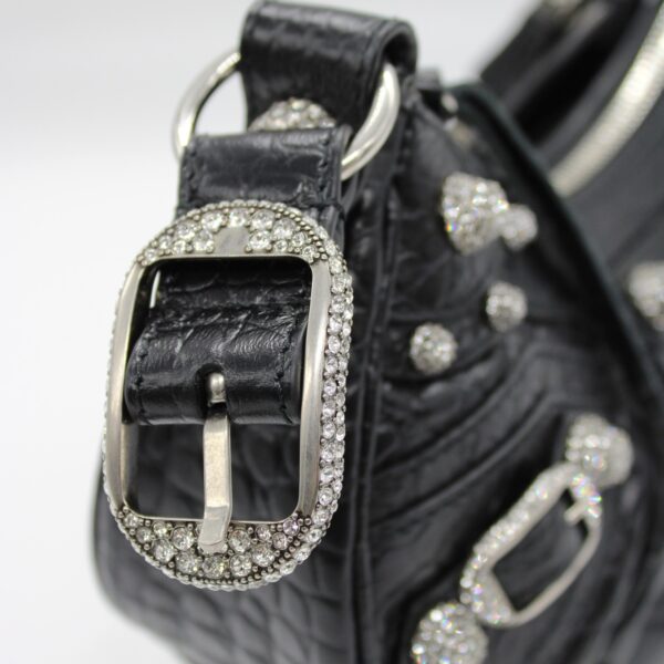 Borsa Balenciaga Cagole xs stampa cocco e strass