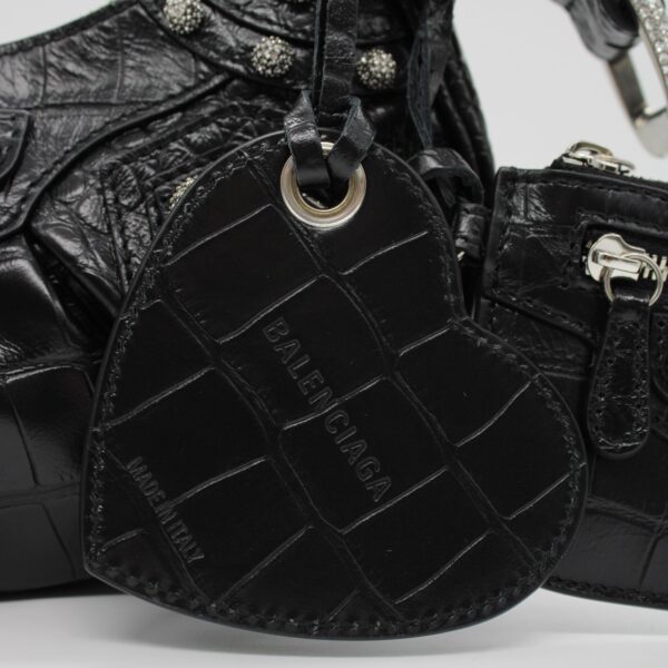 Borsa Balenciaga Cagole xs stampa cocco e strass