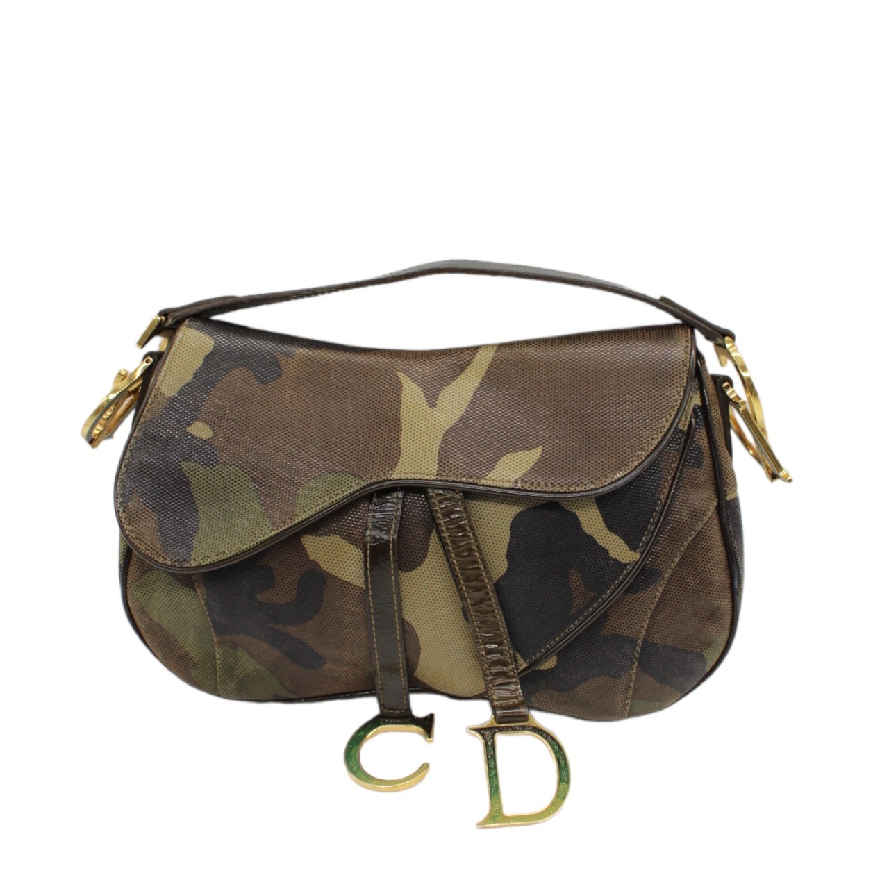 Borsa Dior double Saddle verde mimetico thumb