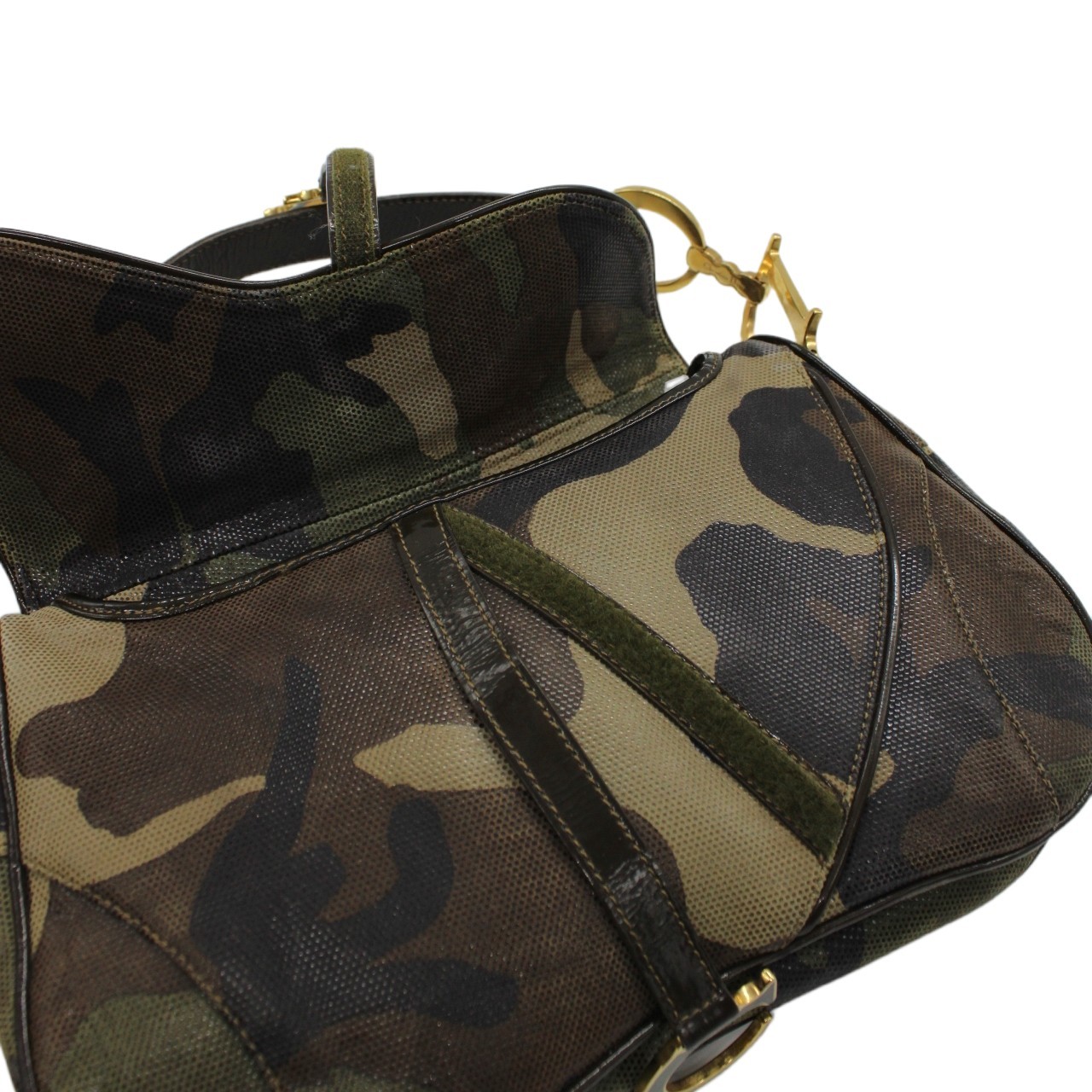 Borsa Dior double Saddle verde mimetico thumb