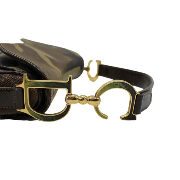 Borsa Dior double Saddle verde mimetico