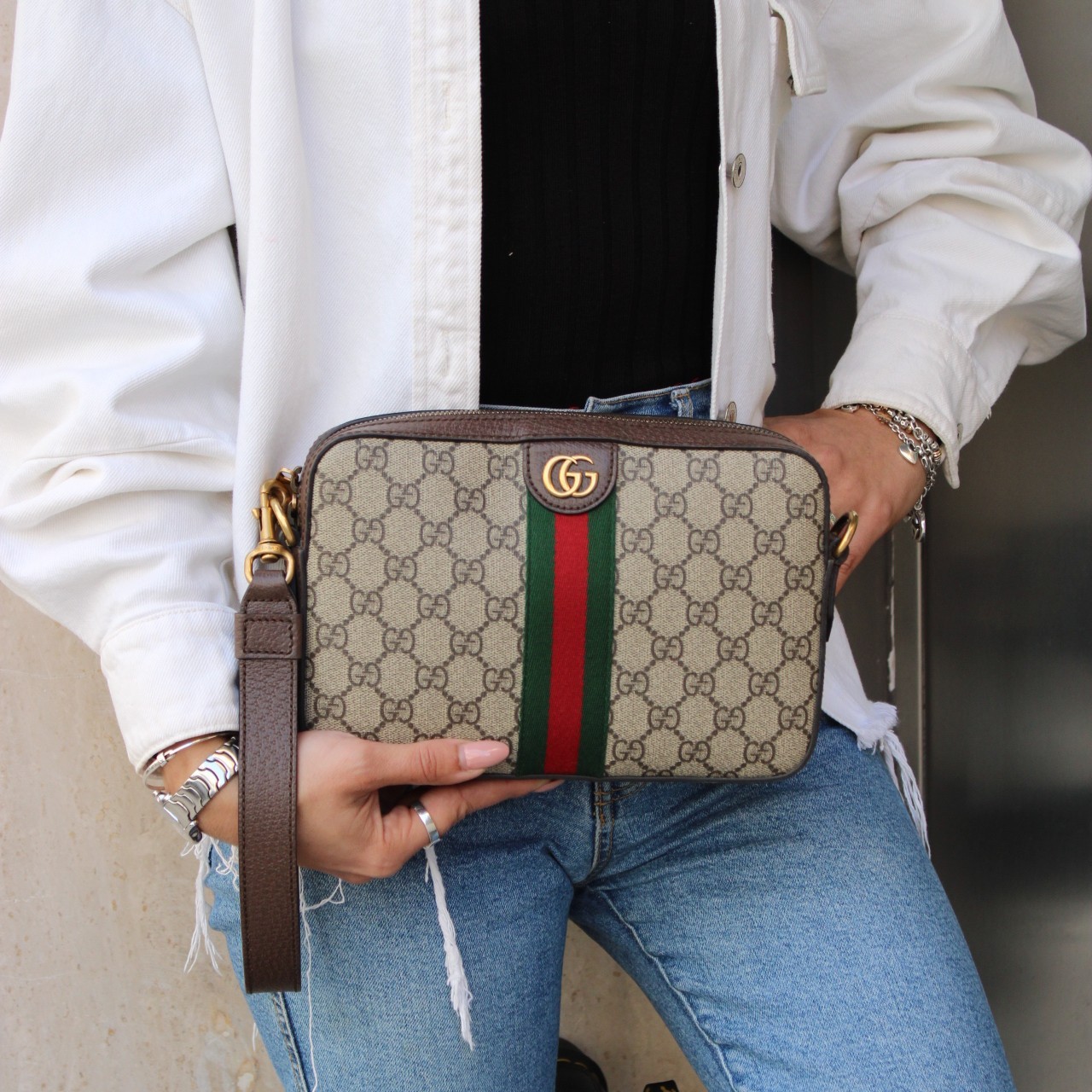 Borsa a spalla Ophidia GG thumb
