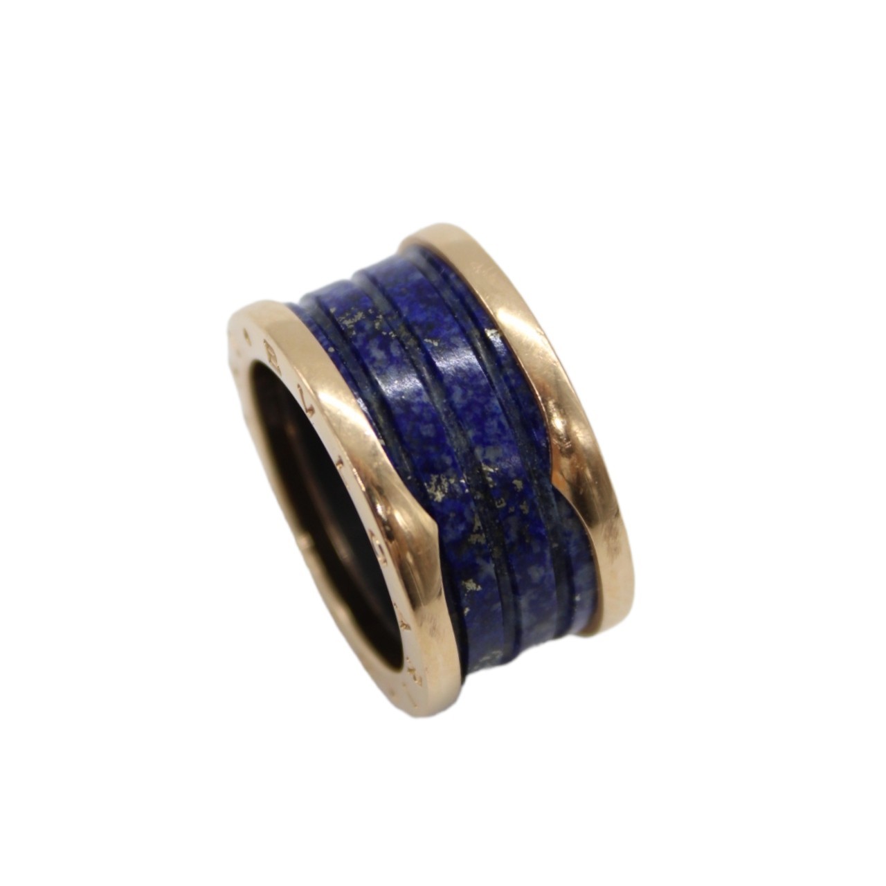 Anello Bulgari B zero1 in oro rosa e marmo blu thumb