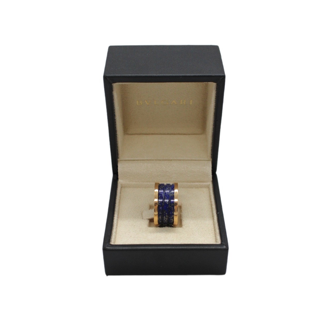 Anello Bulgari B zero1 in oro rosa e marmo blu thumb