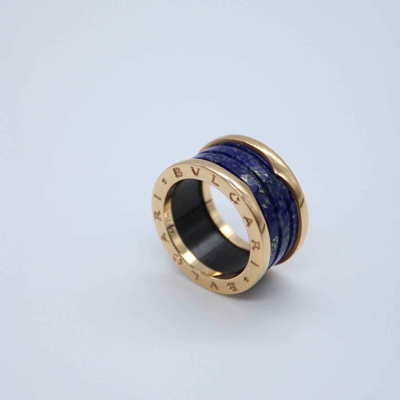 Anello Bulgari B zero1 in oro rosa e marmo blu thumb