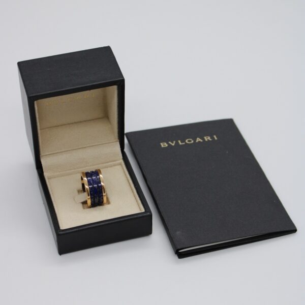 Anello Bulgari B zero1 in oro rosa e marmo blu