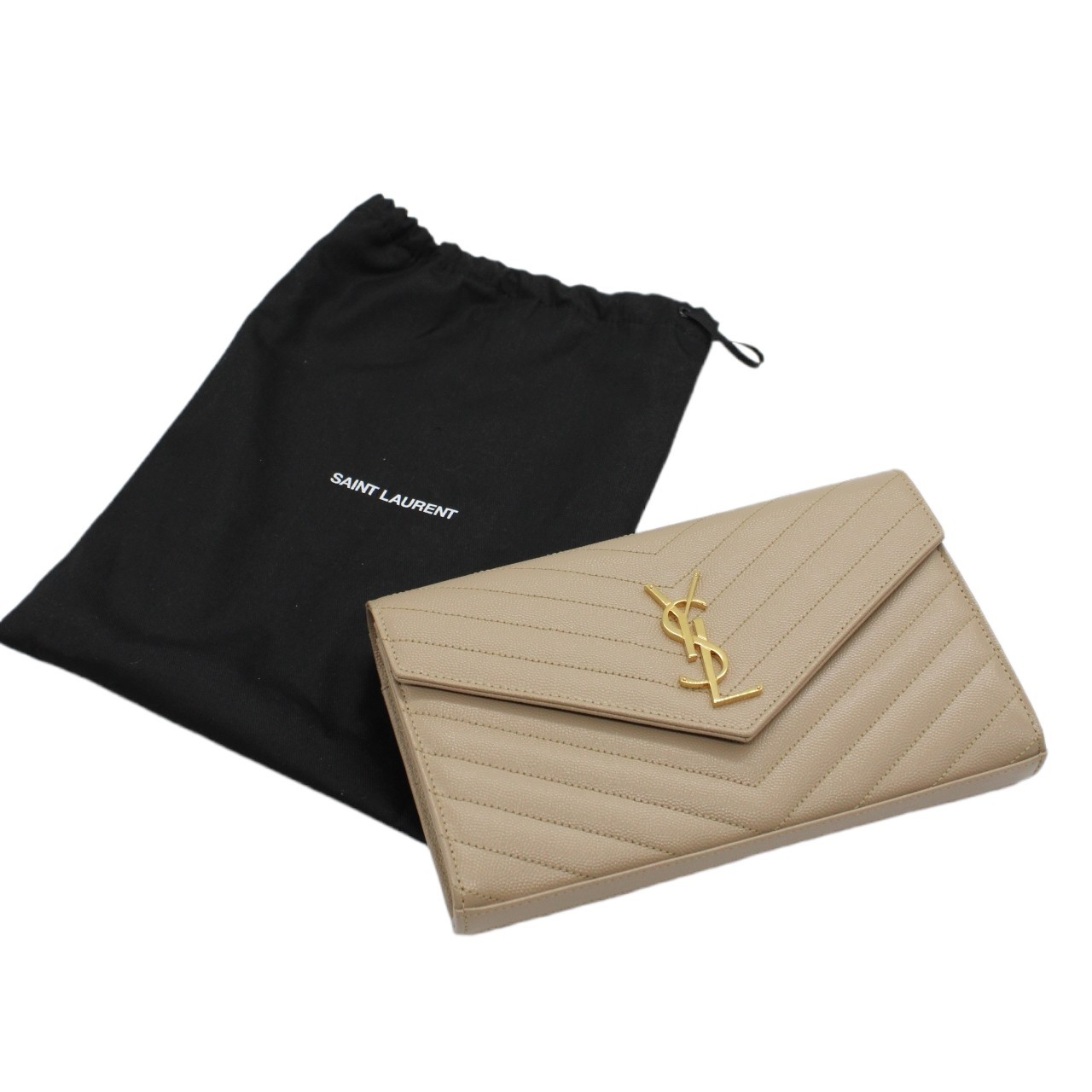 Tracolla Saint Laurent cassandre dark beige thumb