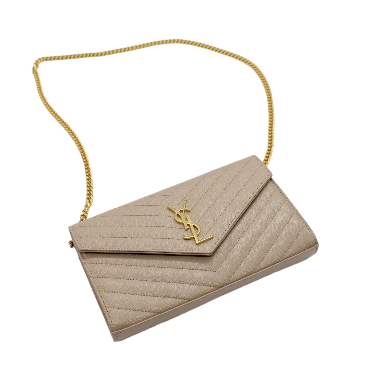 Tracolla Saint Laurent cassandre dark beige thumb