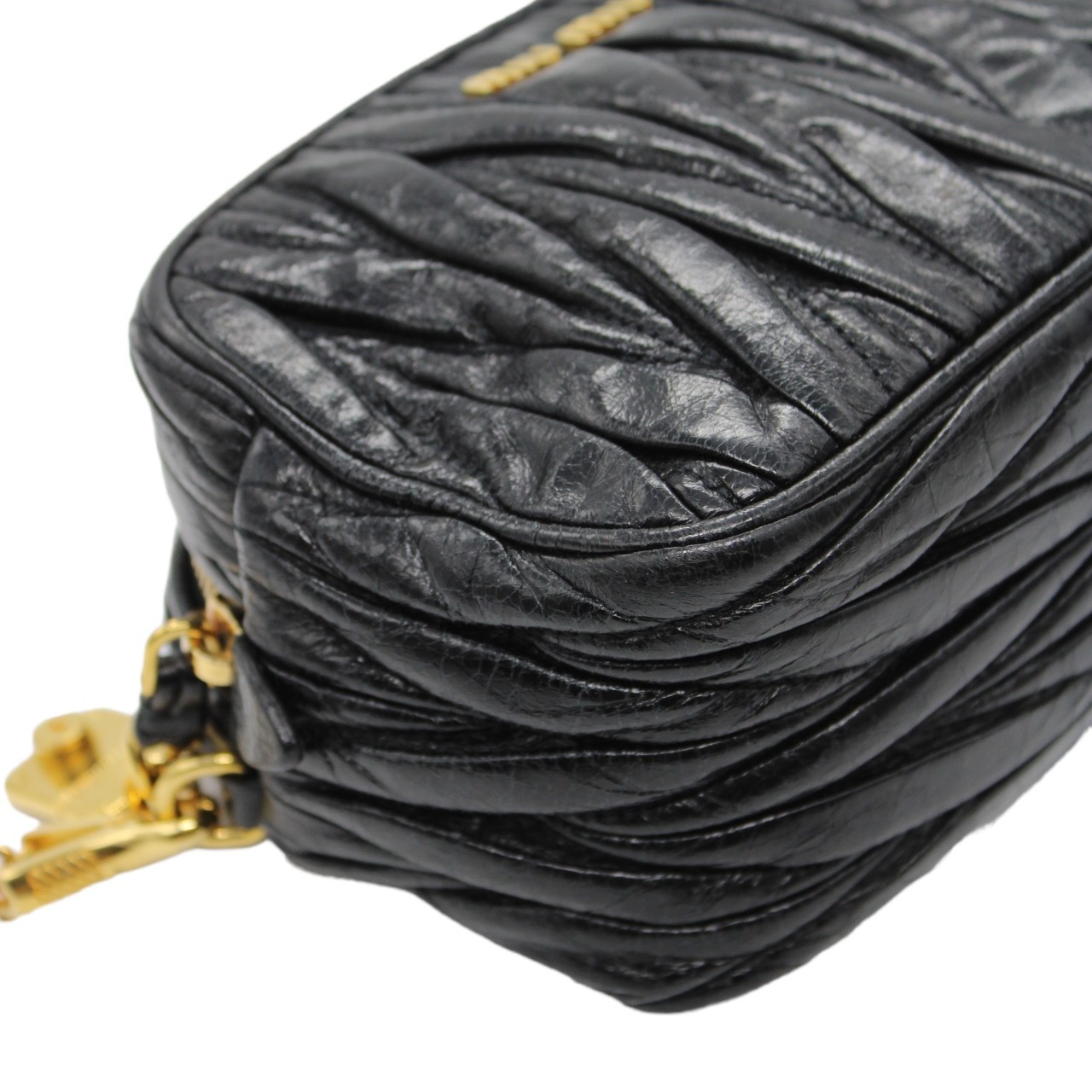 Tracolla Miu Miu in pelle nera thumb
