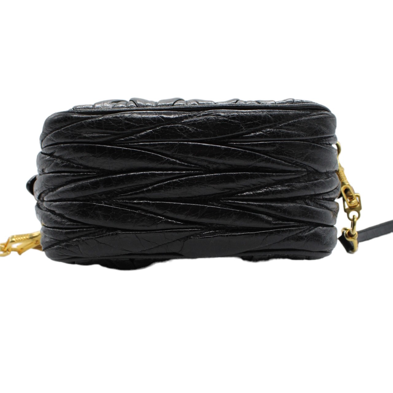 Tracolla Miu Miu in pelle nera thumb