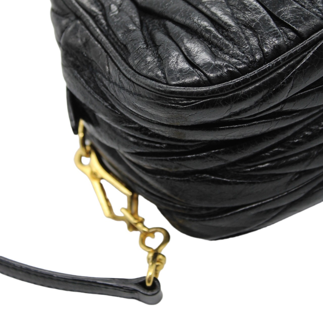 Tracolla Miu Miu in pelle nera thumb