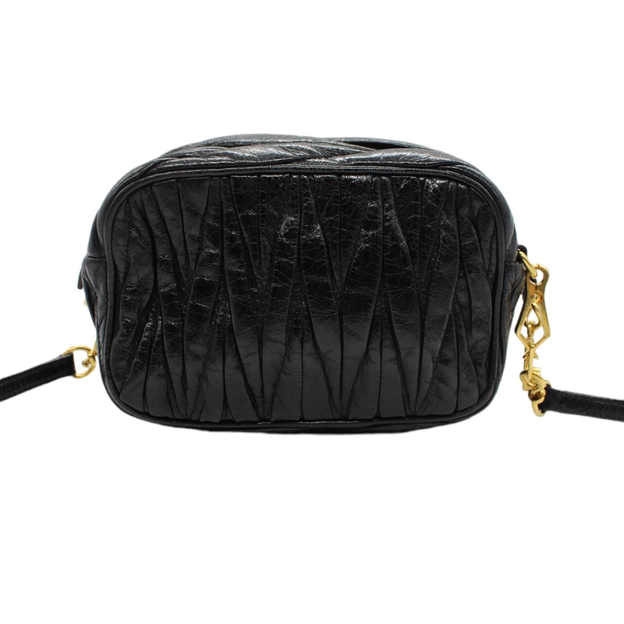 Tracolla Miu Miu in pelle nera thumb