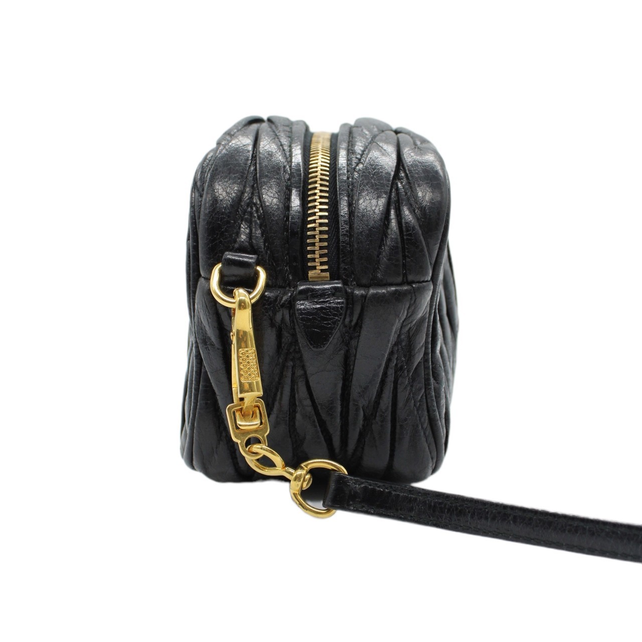 Tracolla Miu Miu in pelle nera thumb