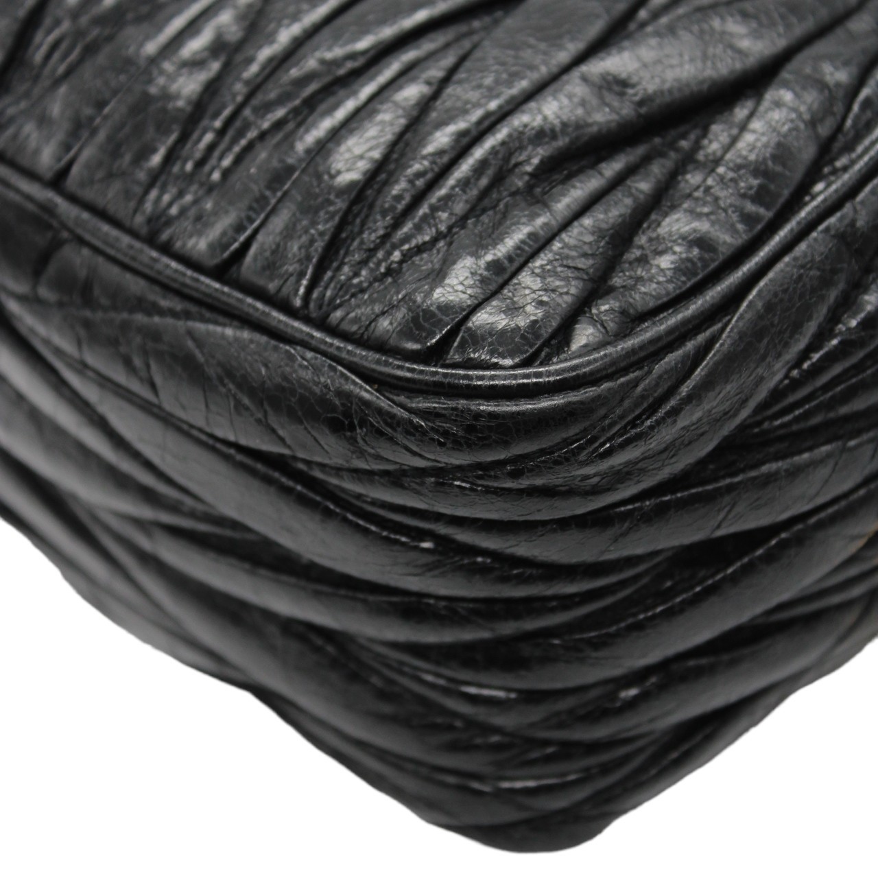 Tracolla Miu Miu in pelle nera thumb