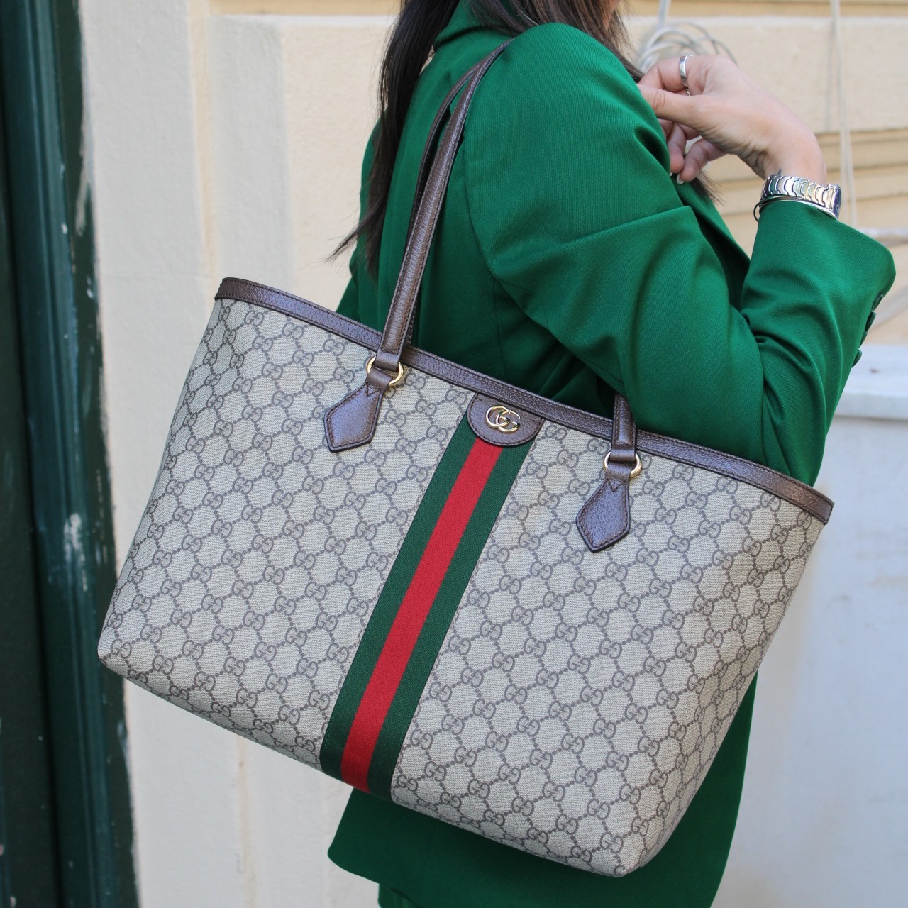 Gucci Shopper Ophidia media borsa a spalla thumb