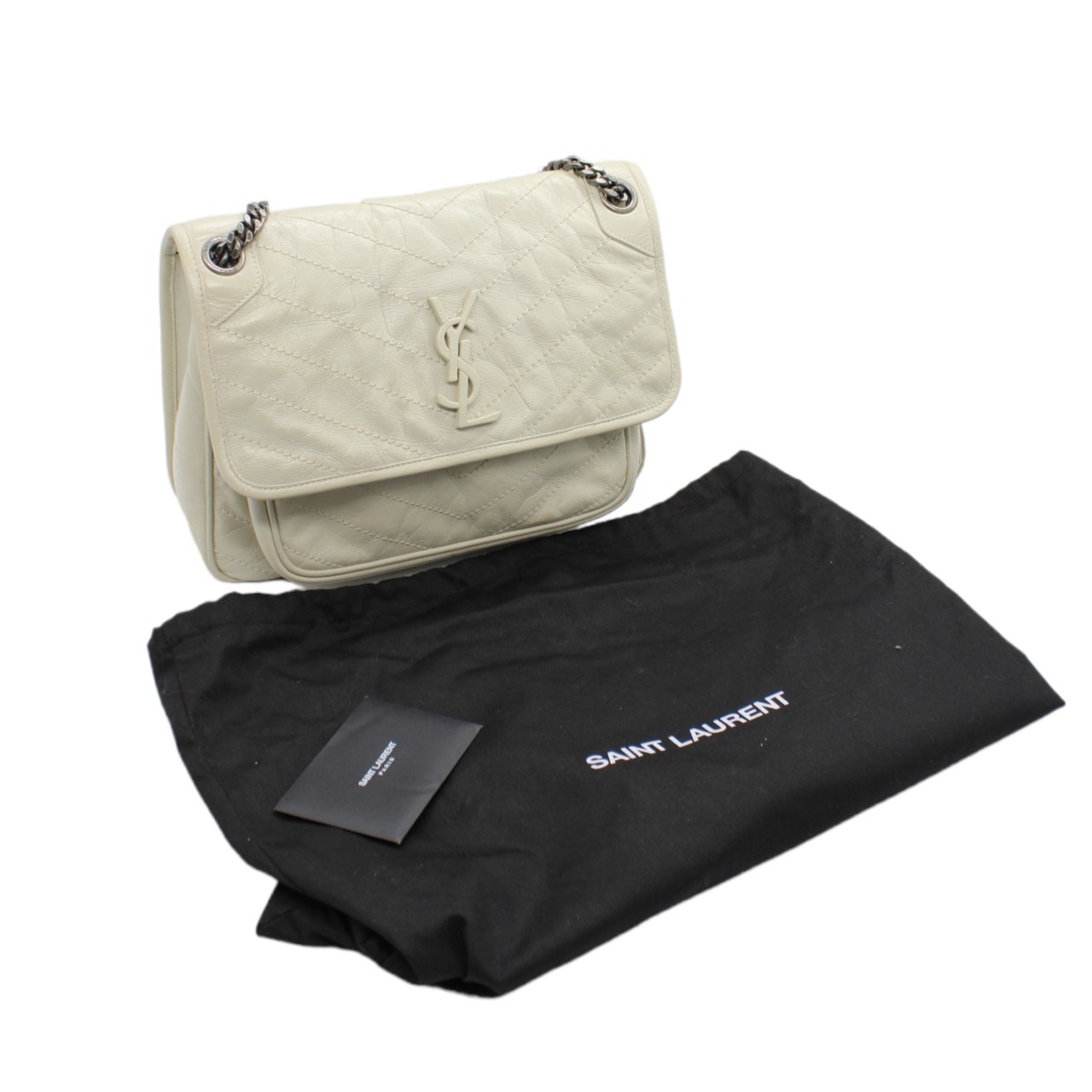 Saint Laurent niki media in pelle vintage borsa a spalla thumb
