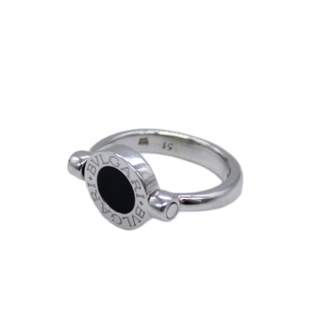 Anello Bulgari in oro bianco onice e diamanti thumb