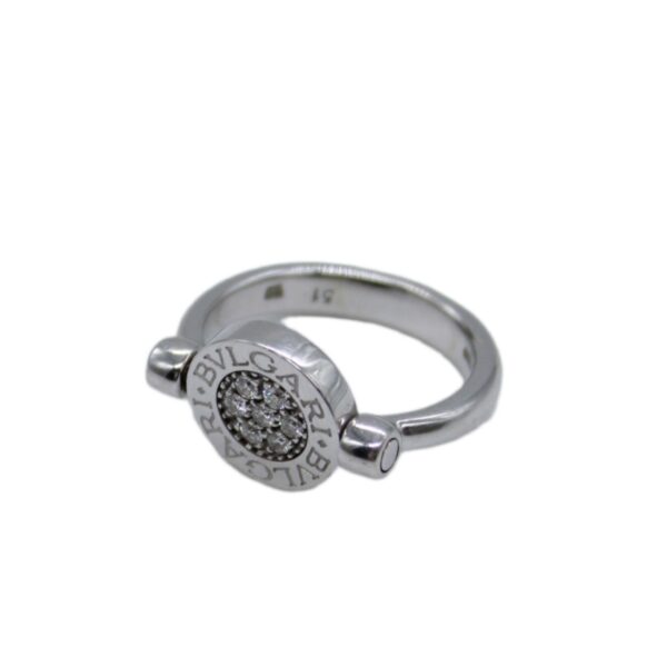 Anello Bulgari in oro bianco onice e diamanti