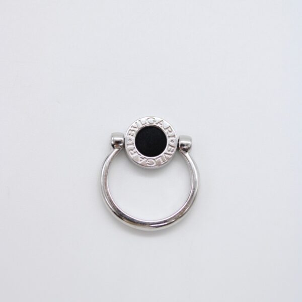 Anello Bulgari in oro bianco onice e diamanti