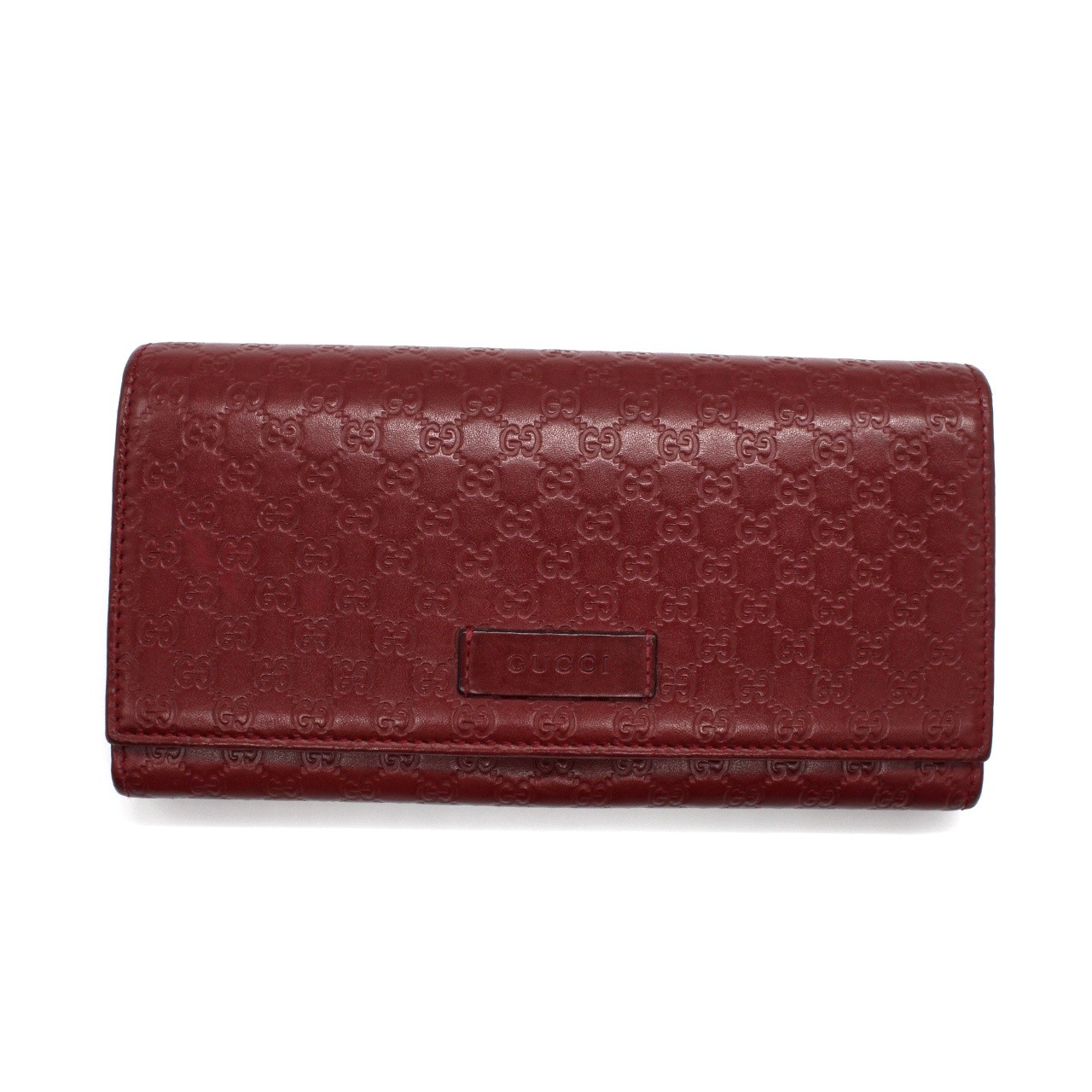 Portafoglio Gucci in pelle guccissima bordeaux thumb