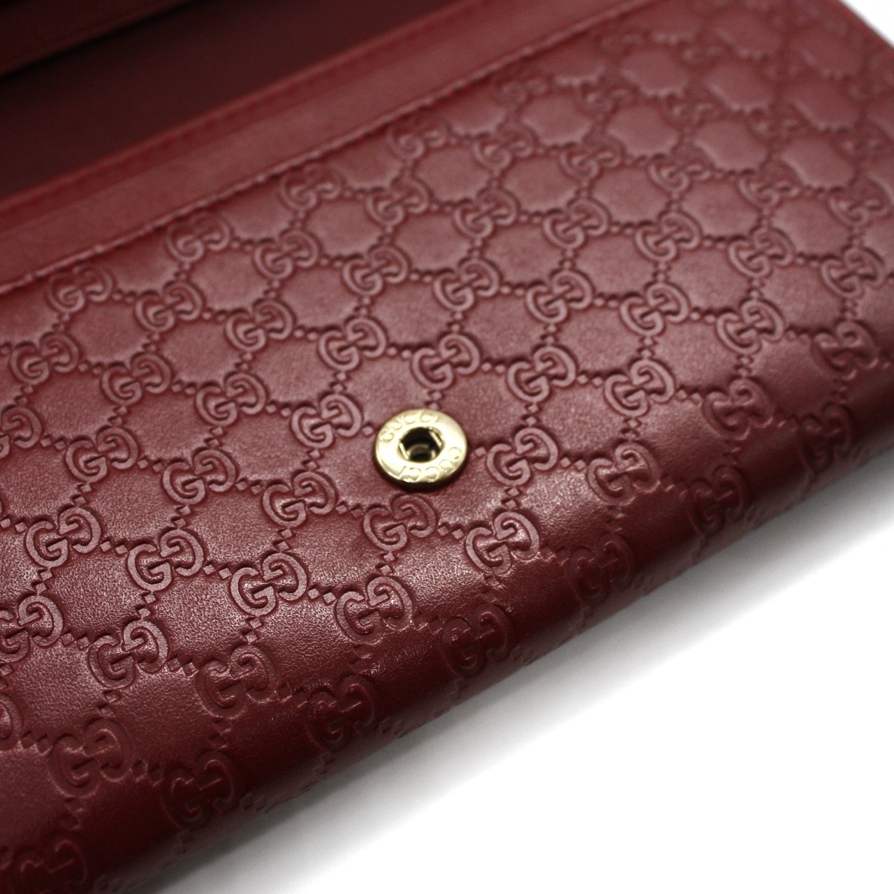 Portafoglio Gucci in pelle guccissima bordeaux thumb