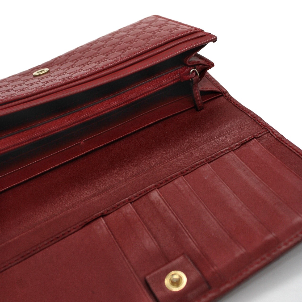 Portafoglio Gucci in pelle guccissima bordeaux thumb