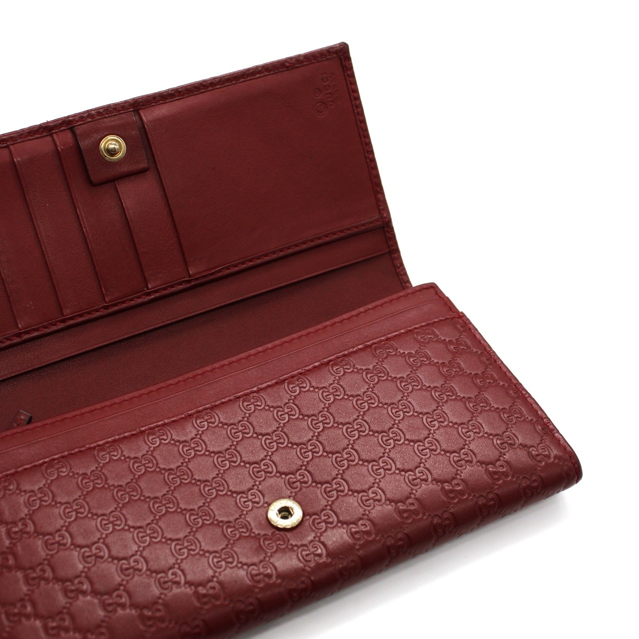 Portafoglio Gucci in pelle guccissima bordeaux thumb