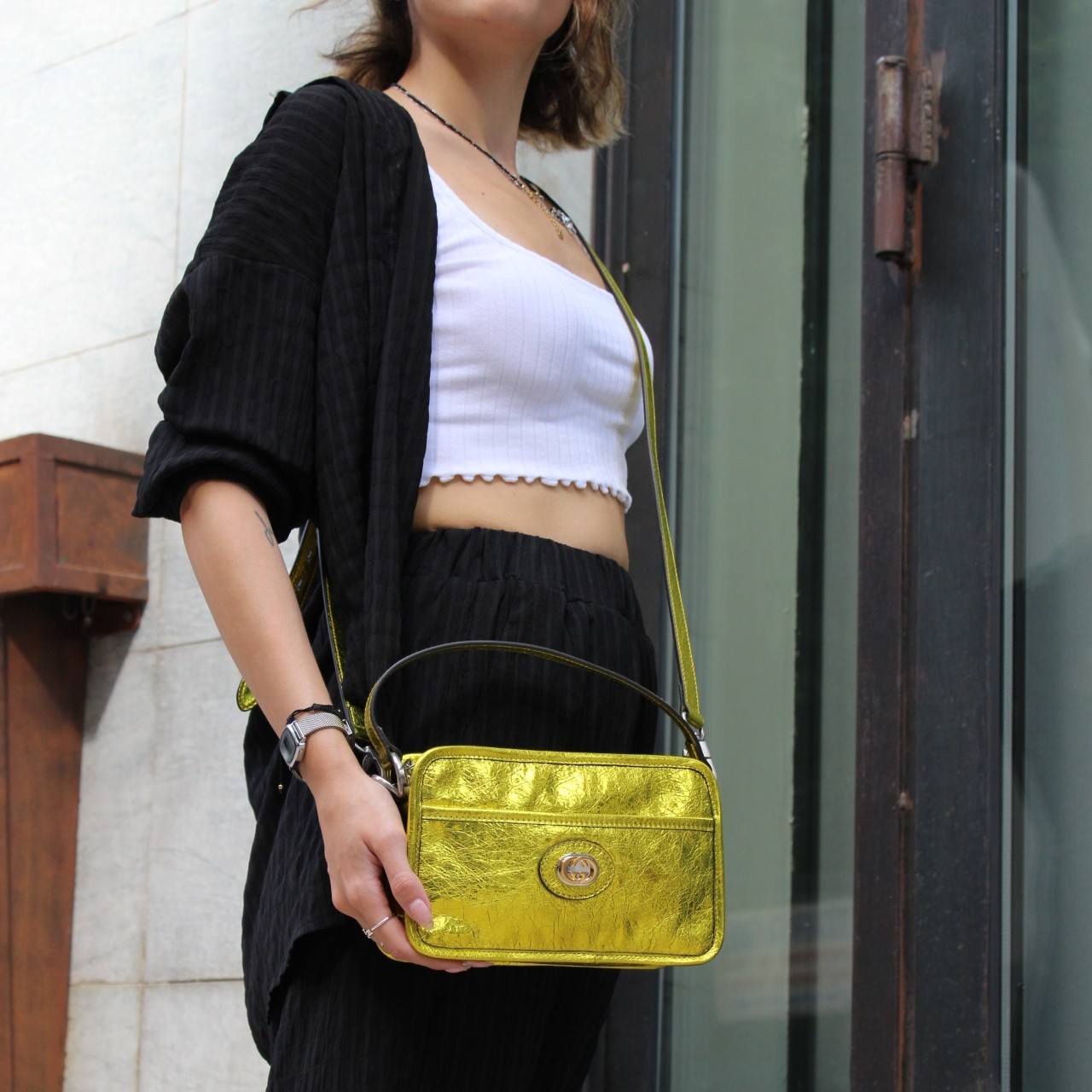 Borsa a tracolla Gucci interlocking thumb