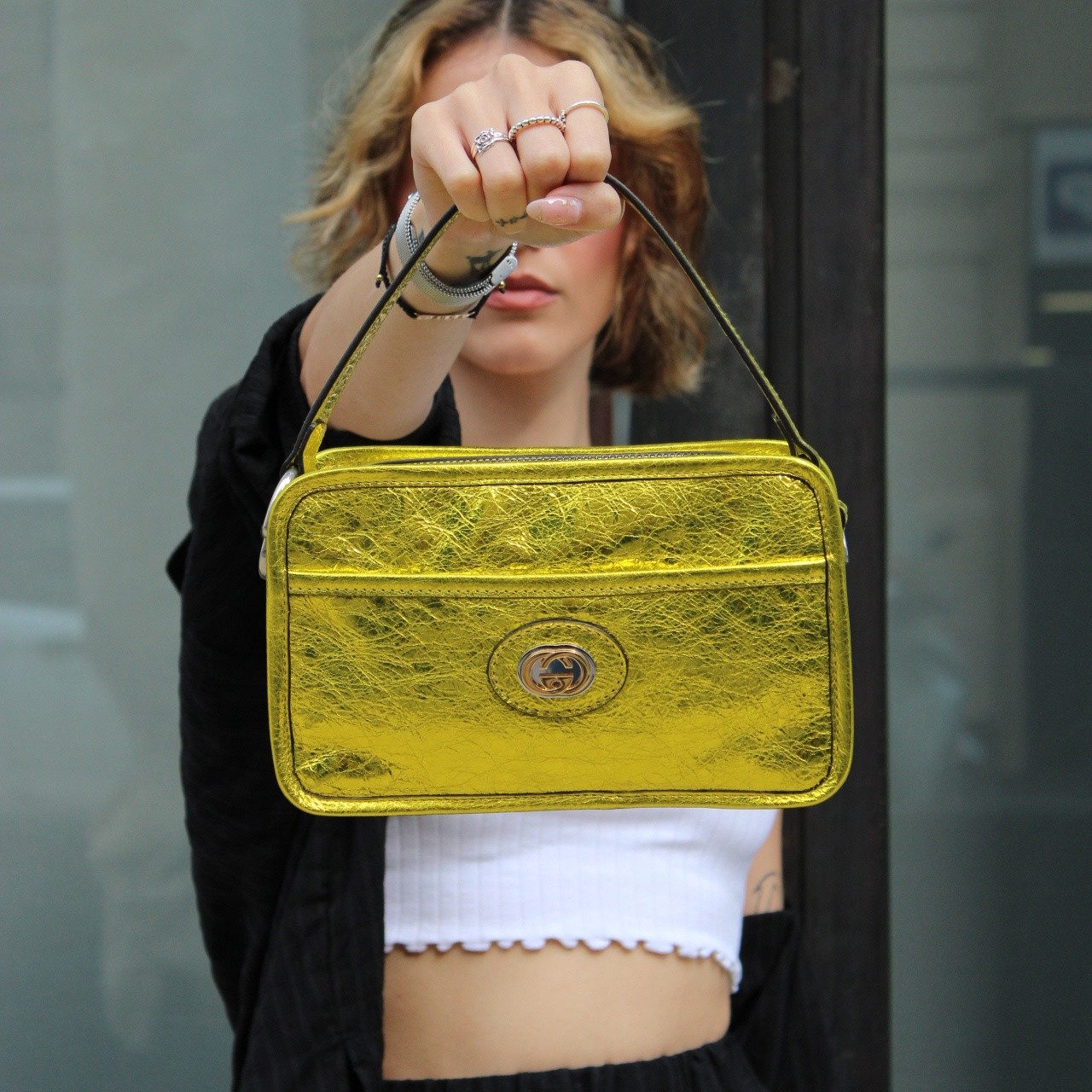 Borsa a tracolla Gucci interlocking thumb