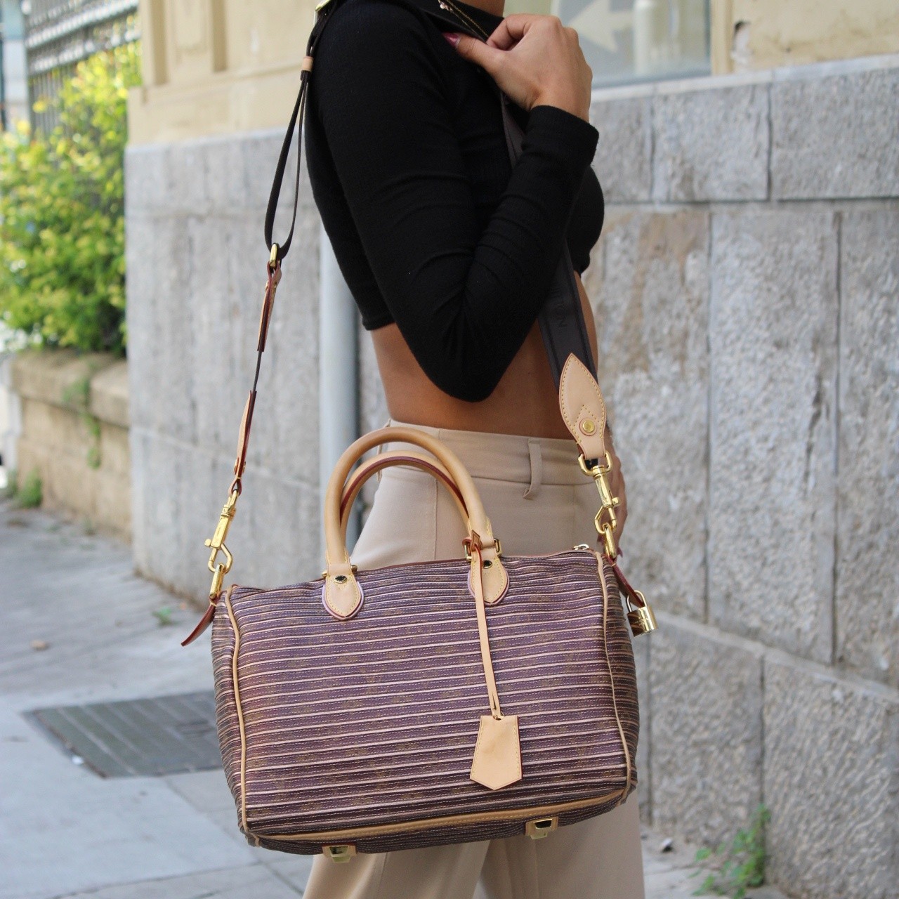 Speedy louis Vuitton peche bandoulière eden thumb
