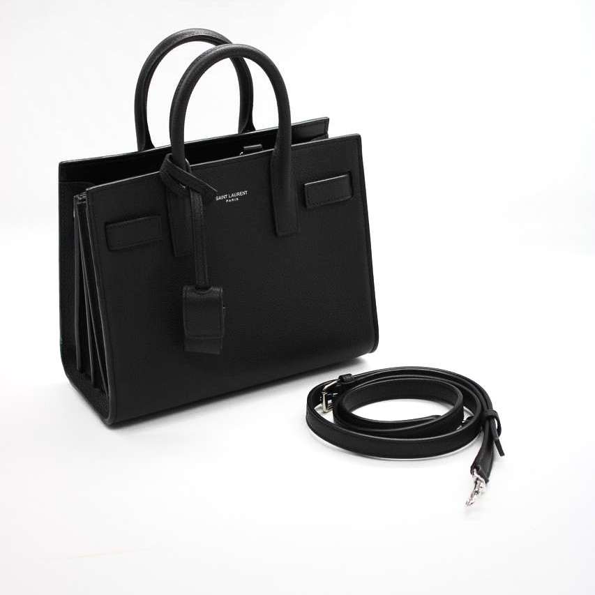 Borsa Saint Laurent Sac de jour Nano in pelle nera thumb
