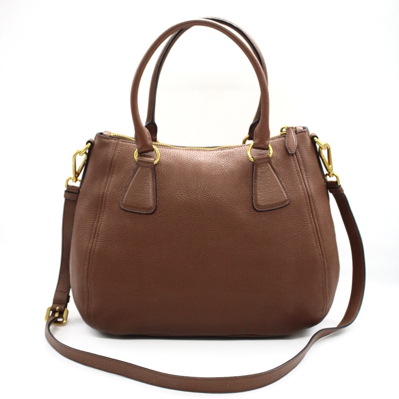 Borsa Prada in pelle martellata marrone thumb