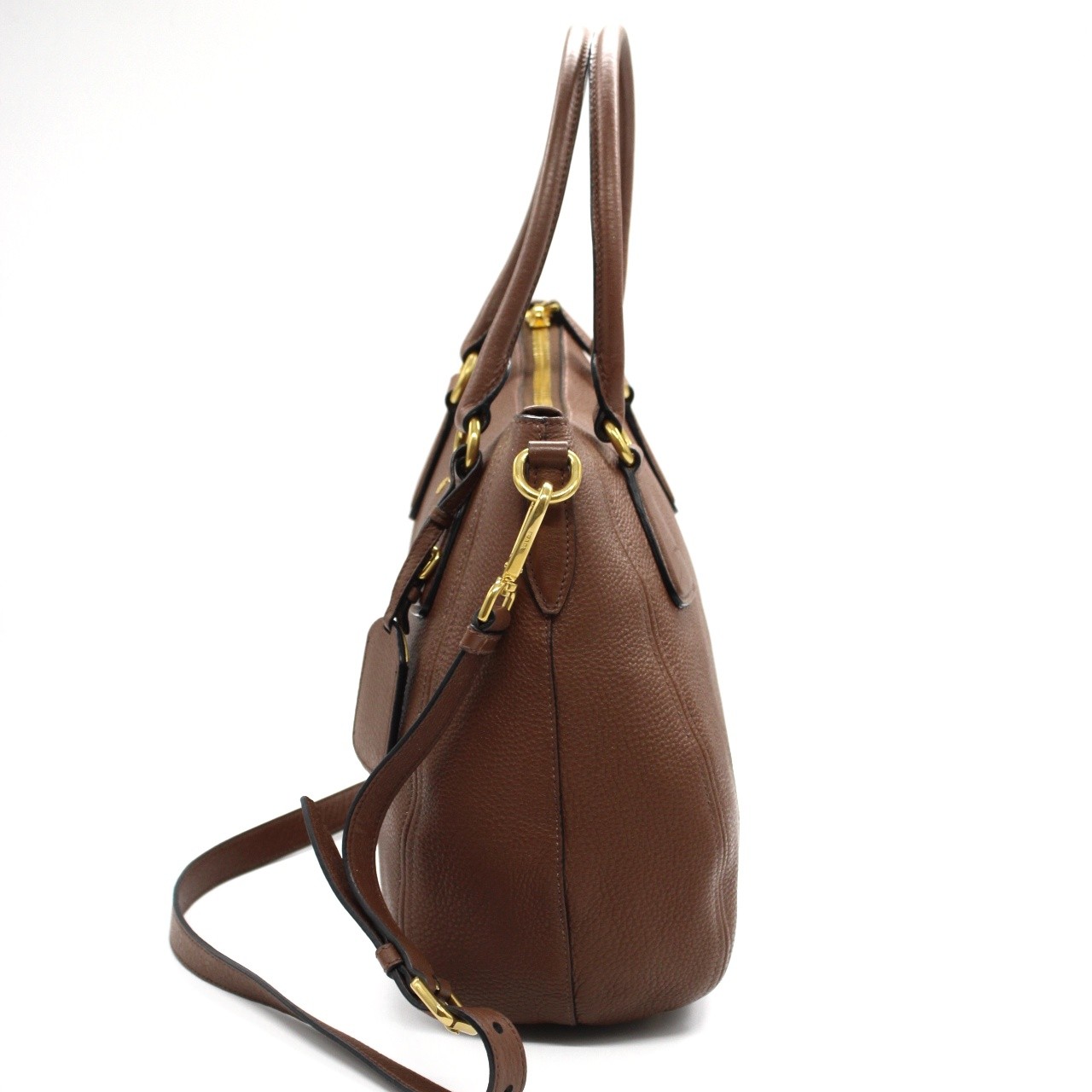 Borsa Prada in pelle martellata marrone thumb