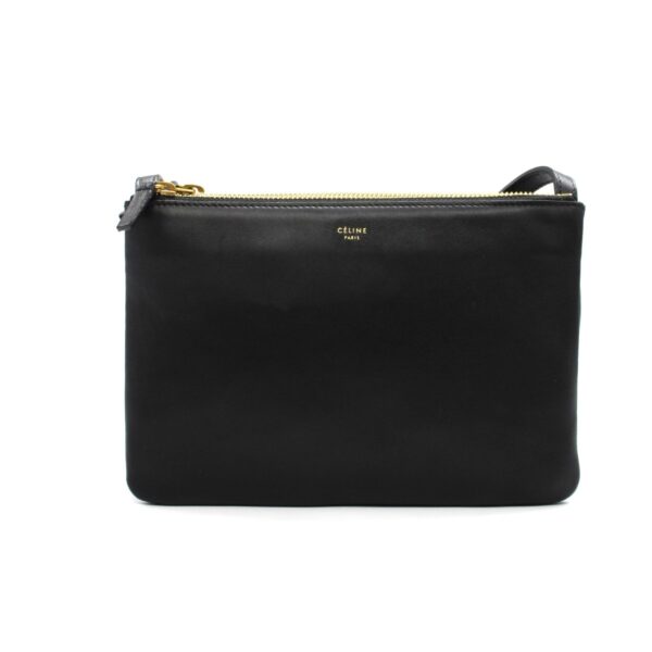 Tracolla Celine trio in pelle nera